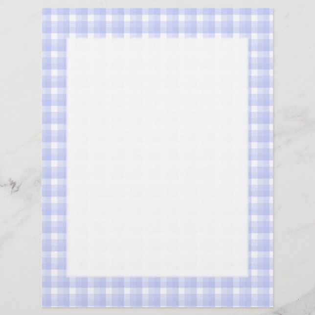 Gingham check pattern. Light Blue & White. (Front)