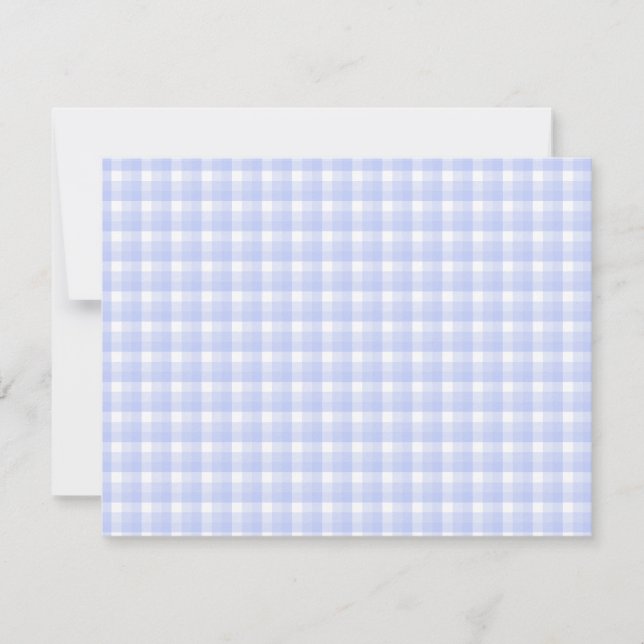 Gingham check pattern. Light Blue & White. (Front)