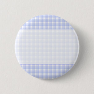 Gingham check pattern. Light Blue & White. 2 Inch Round Button