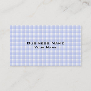 Gingham check pattern. Light Blue & White. Business Card