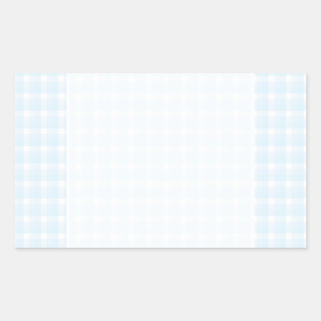 Gingham check pattern. Pale Blue and White. Sticker (Front)