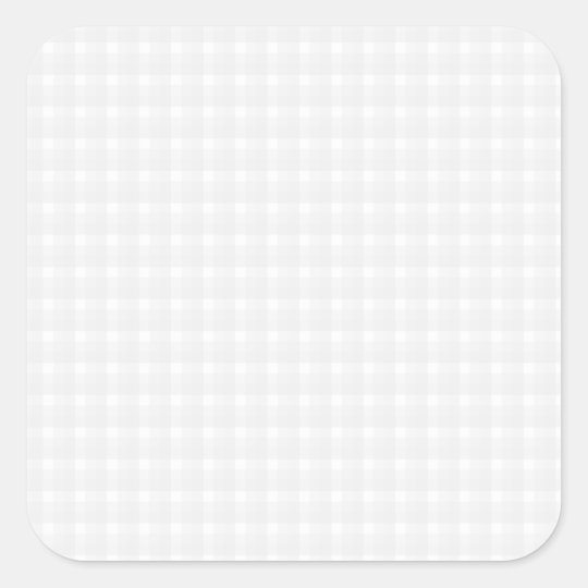 Gingham check pattern. Pale Grey and White. Square Sticker