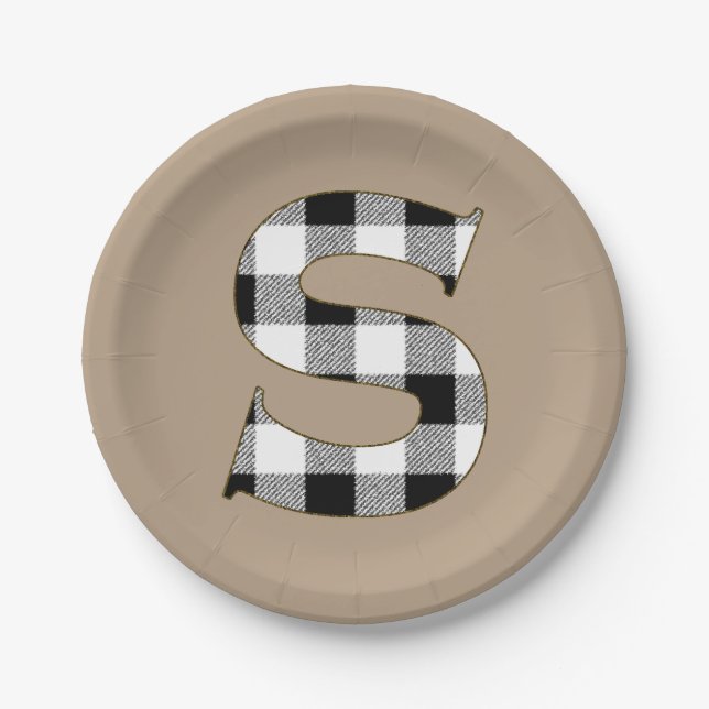 Gingham Check S Paper Plate (Front)