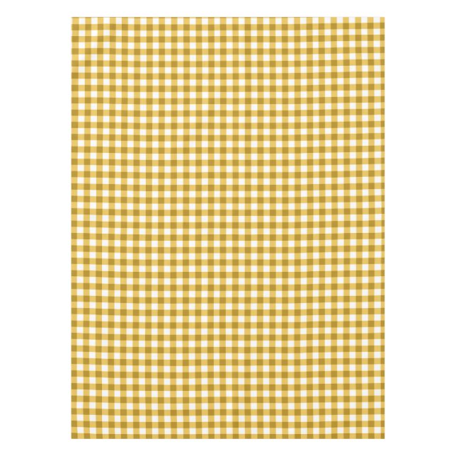 Gingham Check Tablecloth | Yellow And White Checks (Front)