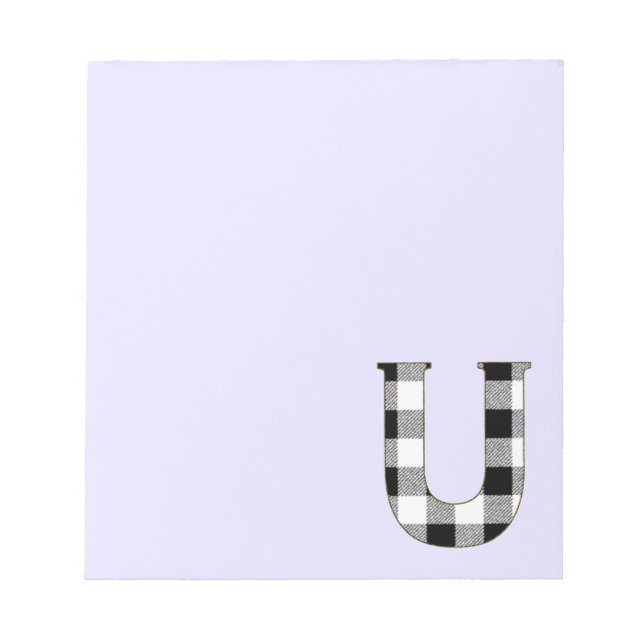 Gingham Check U Notepad (Front)