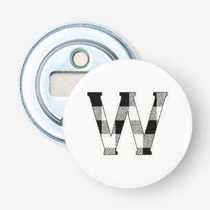 Gingham Check W Bottle Opener