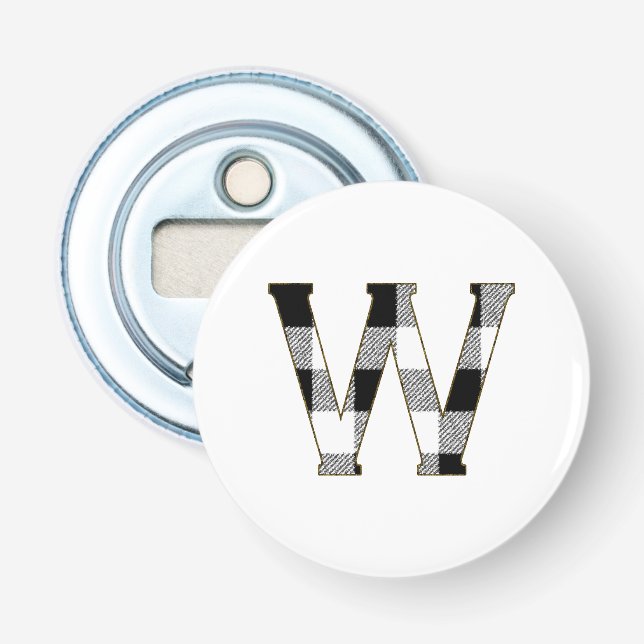 Gingham Check W Bottle Opener (Front)