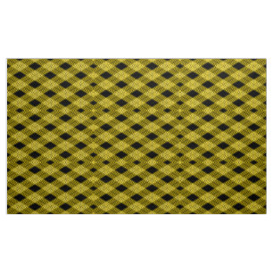 Gingham Check Yellow and Black Pattern Fabric