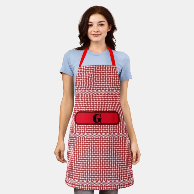Gingham Checked Customize Apron (Worn)