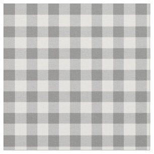 Gingham Checked Pattern   Grey And White Fabric