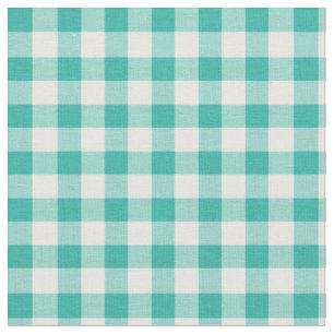 Gingham Checked Pattern   Mint Green And White Fabric