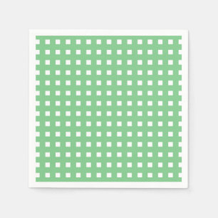 Gingham Checked Stem Green Paper Napkins