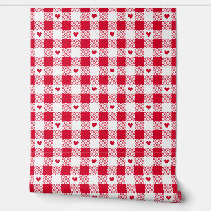 Gingham Chequered Pattern Heart Plaids Wallpaper