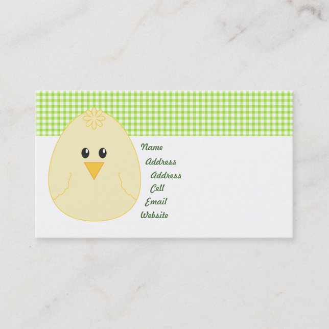 Gingham Chicken Profile Card (Front)