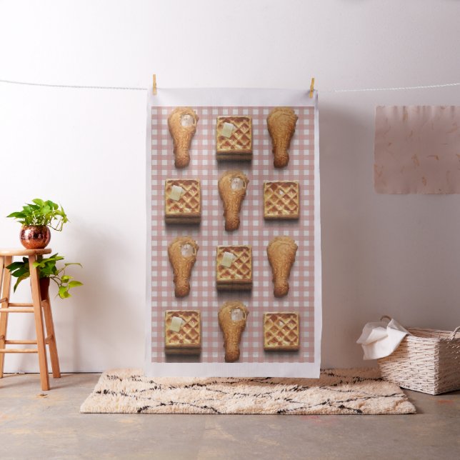 gingham chicken waffles fabric (In Situ)