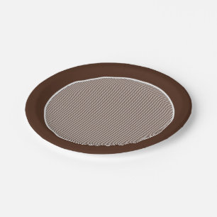 Gingham-Chocolate Brown-Paper Plates