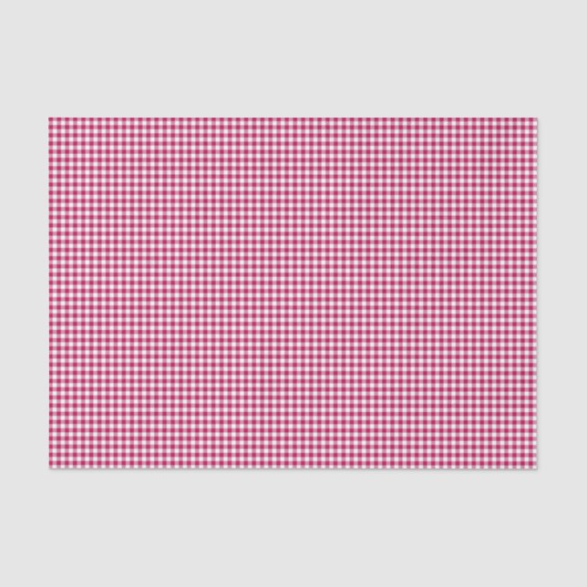Gingham-Dark-Pink-Tissue Wrapping Paper (Front)