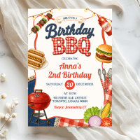 Gingham Denim Kids Birthday BBQ Party