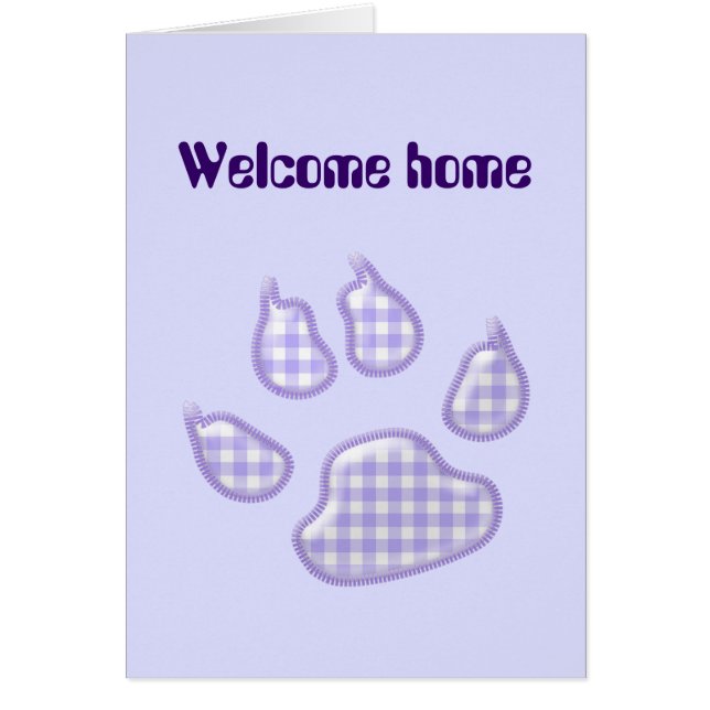 gingham dog paw - purple (Front)