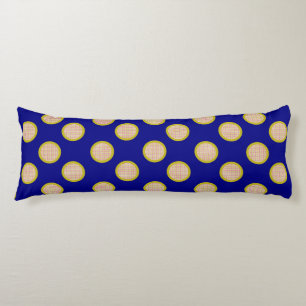 Gingham Dots, Blue Body Pillow