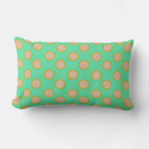Gingham Dots, Green Lumbar Pillow