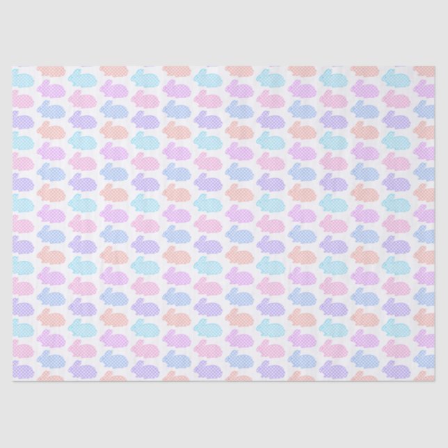 Gingham Easter Bunny Pattern Tissue Paper (Front)
