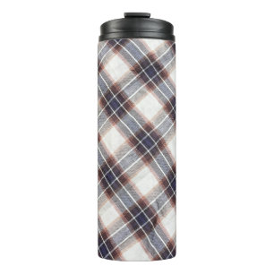 Gingham ecological cotton in autumn colours. thermal tumbler