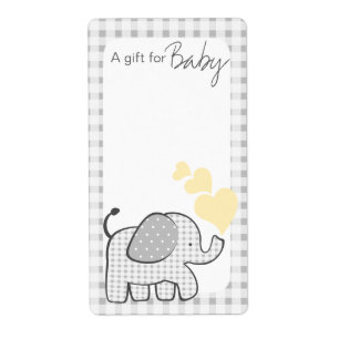 Gingham Elephant Book Tags