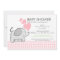 Gingham Elephant Pink Baby Shower
