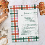 Gingham Family Recipe Keepsake  Kitchen Towel<br><div class="desc">Modern Gingham Family Recipe Keepsake kitchen towel in a trendy plaid design with green, red, and pink. This original plaid Christmas pattern is a unique way to make a special grandma´s or family recipe keepsake. Make it a great Christmas gift for your loved ones. Use the "Personalize this template" details...</div>