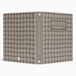 Gingham Floral Personalized Family Recipe Binder