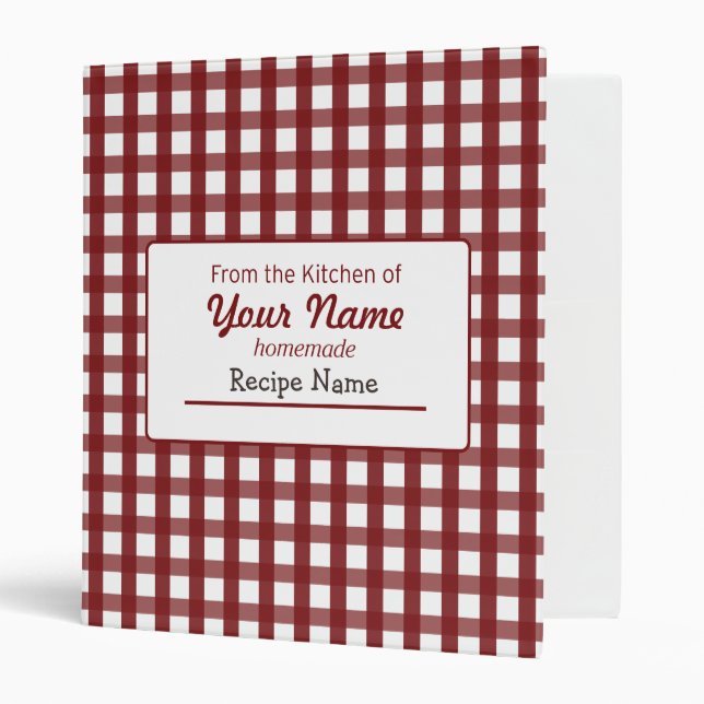 Gingham Food  Label Binder (Front/Inside)