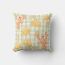 Gingham Foodie Fun Crabs, Crayfish, Cheese, Noodle