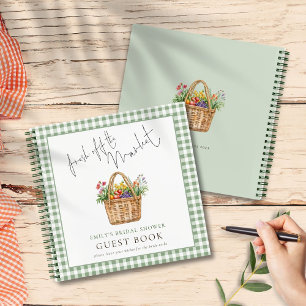 Gingham Fresh off Market Bridal Shower Guest Book