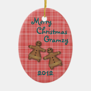 Gingham & Gingerbread Ornament-customize Ceramic Ornament