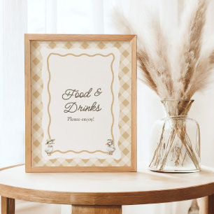 Gingham Goose Baby Shower Food & Drinks Sign