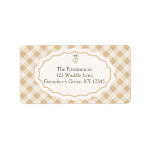 Gingham Goose Baby Shower Return Address Label