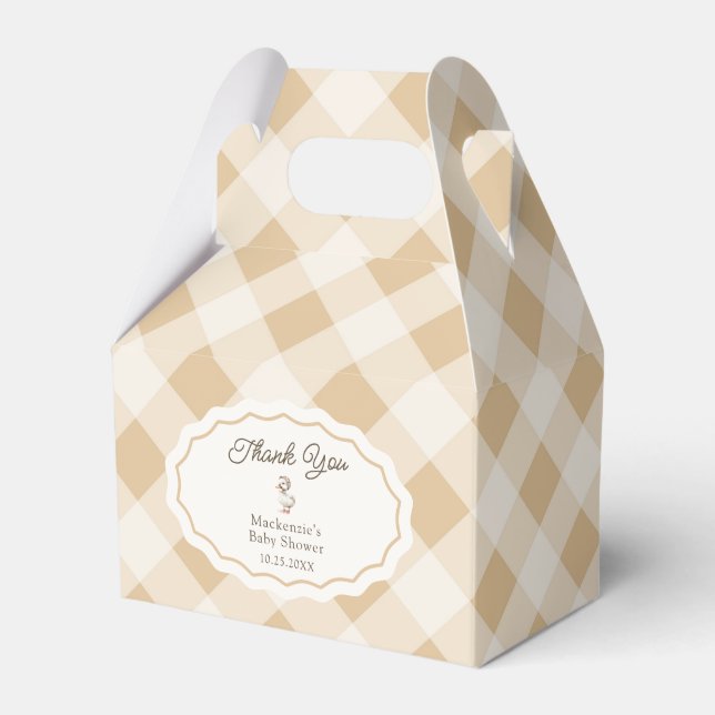 Gingham Goose Baby Shower Thank You Favour Box (Front Side)