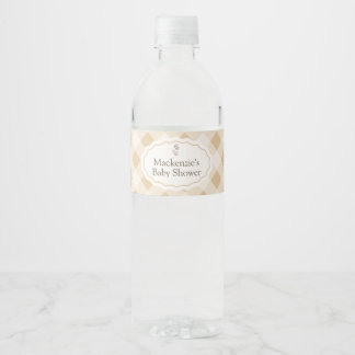 Gingham Goose Baby Shower Water Bottle Label