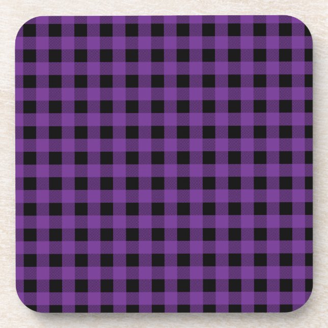 Gingham Grape and Black Coaster (Front)