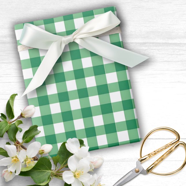 Gingham Green And White Plaid Wrapping Paper (Gingham Green And White Plaid Wrapping Paper
)