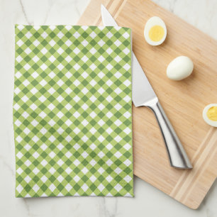 Gingham Green White Simple Kitchen Towel