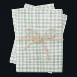 Gingham Hand-Drawn Modern Cute Green White Preppy Wrapping Paper Sheet<br><div class="desc">Perfect cute custom gift wrap for a fun party! Hand made art for you! Perfect for a summery brunch or picnic themed bridal shower, bachelorette party, easter, engagement party, holidays or birthday. FULLY CUSTOMIZABLE! Click "edit using design tool" to adjust the fonts, colours and placements. THANK YOU FOR SUPPORTING INDEPENDENT...</div>