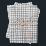 Gingham Hand-Drawn Modern Cute Grey White Preppy Wrapping Paper Sheet<br><div class="desc">Perfect cute custom gift wrap for a fun party! Hand made art for you! Perfect for a summery brunch or picnic themed bridal shower, bachelorette party, easter, engagement party, holidays or birthday. FULLY CUSTOMIZABLE! Click "edit using design tool" to adjust the fonts, colours and placements. THANK YOU FOR SUPPORTING INDEPENDENT...</div>