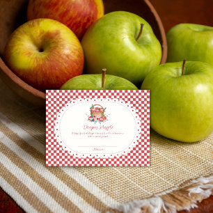 Gingham Harvest Apple Diaper Raffle Baby Shower Enclosure Card
