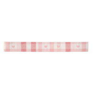 Gingham Hearts • Classic Sweet Valentine Seamless  Satin Ribbon