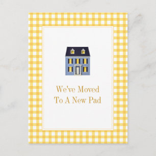 Gingham Home Moving Postcard