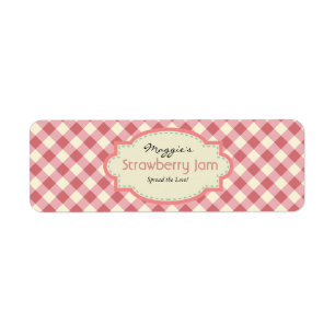 Gingham Jam Jar Labels, Customize
