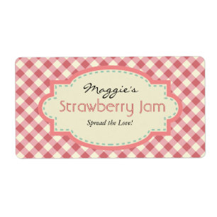 Gingham Jam Jar Labels, Customize