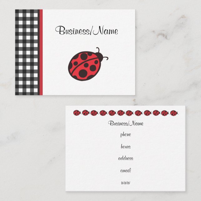 Gingham Ladybug Business Card (Front/Back)